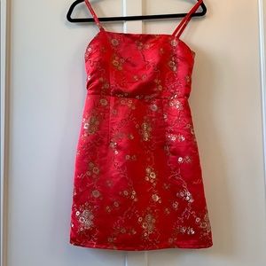 Red Chinese Silk Dress